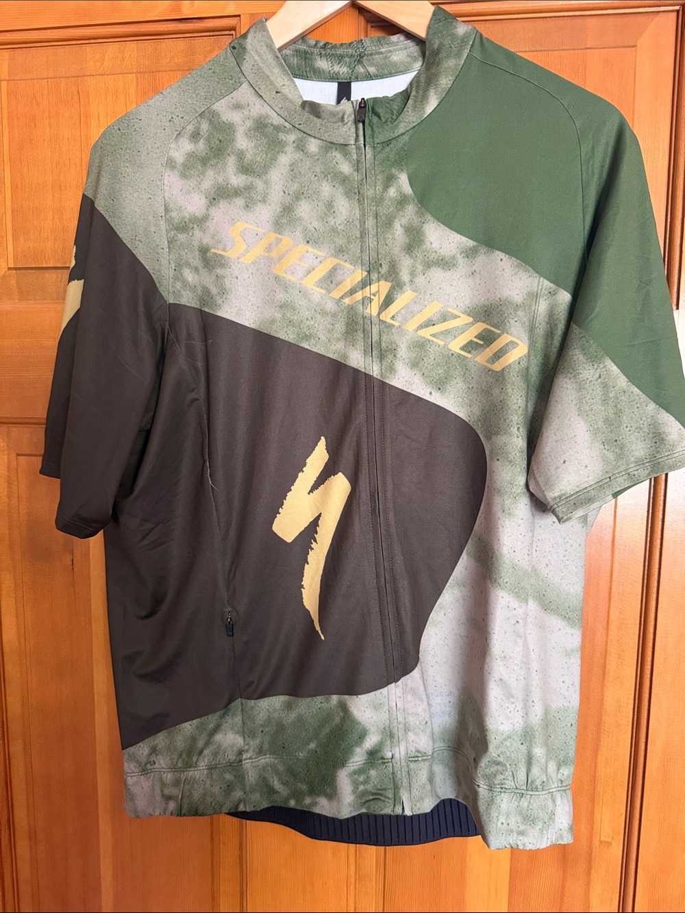 Specialized Men's Short Sleeve Cycling Jersey — Olive Green, Black & Gold